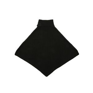 Michael Kors Women's Black Wide Rib Button Turtleneck Poncho One Size